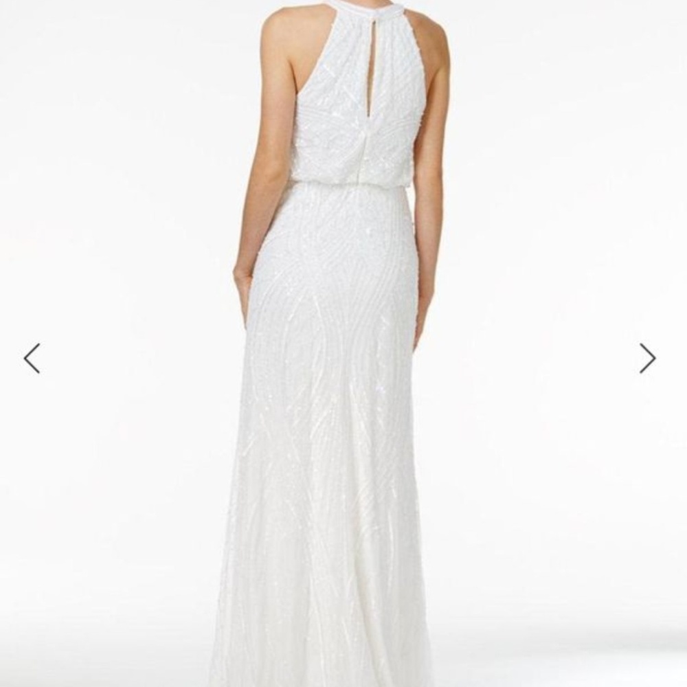 Adrianna Papell Ivory Beaded Gown